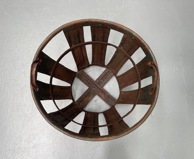Vintage European Metal Crate/ Basket  #6471  Byron
