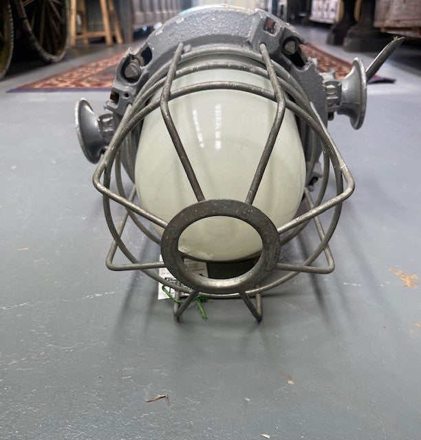 Vintage Industrial CZECH Caged Bunker  Light  #6205  Byron