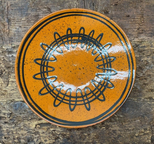 Vintage Hungarian   Glazed Ceramic Plate  #6763  Byron