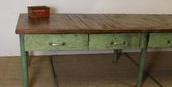 Vintage industrial European workbench table counter kitchen island 3.0 mt #2512