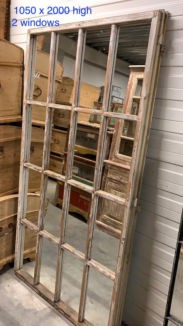 Vintage French wooden window MIRROR # 2715