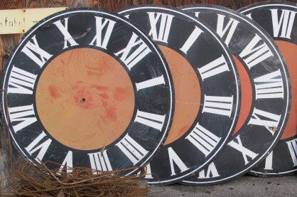 Vintage industrial French huge copper clock face #1059
