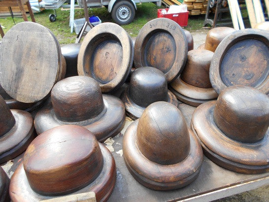 Vintage industrial French 1920s wooden hat blocks #1194