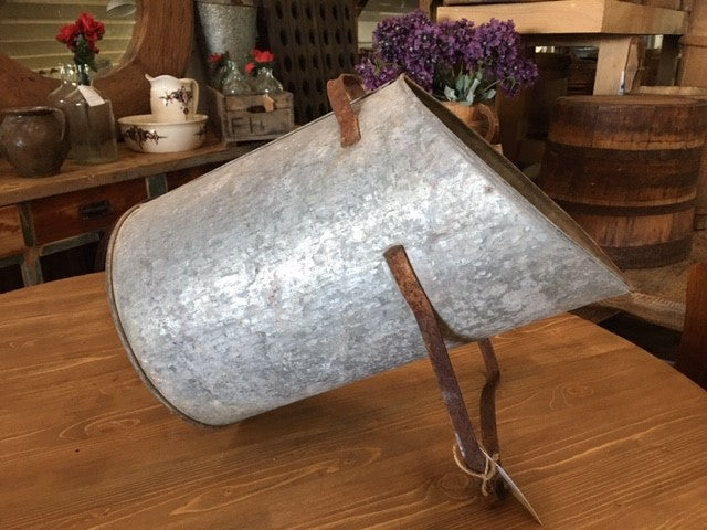 Vintage  Galvanized Ash Bucket #