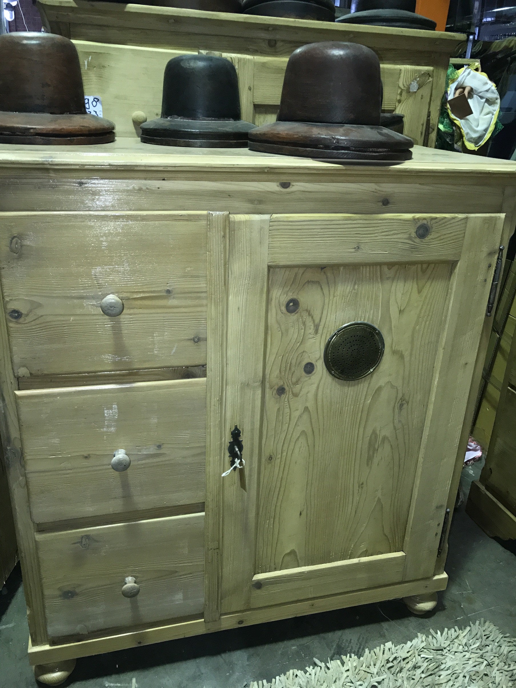 Vintage industrial European wooden kitchen cabinet #1225