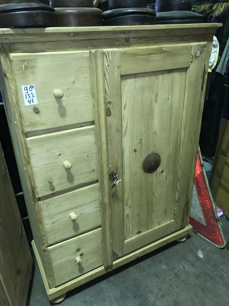Vintage industrial European wooden kitchen cabinet #1227