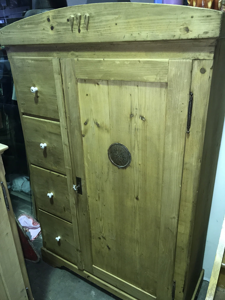 Vintage industrial European wooden kitchen cabinet #1229