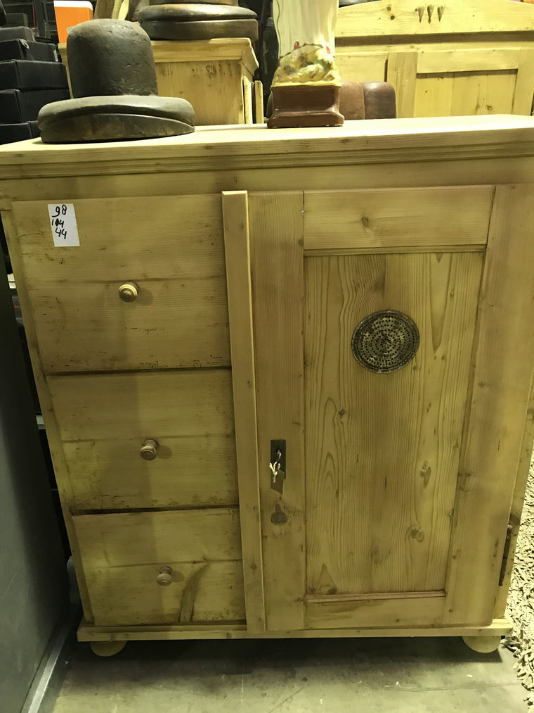 Vintage industrial European wooden kitchen cabinet #1231