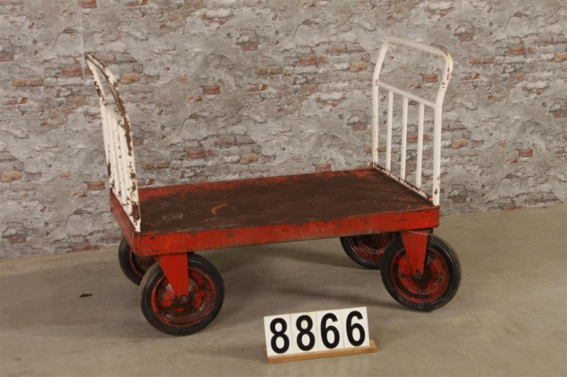 Vintage industrial Czech warehouse trolley  #2722