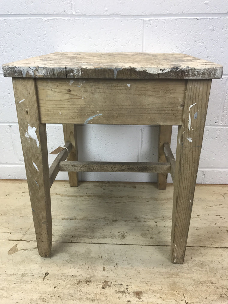 Vintage industrial French wooden farm stools #1307