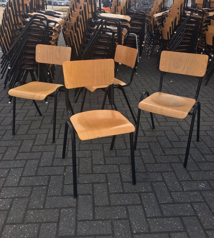 Vintage industrial Dutch school chairs  #1401