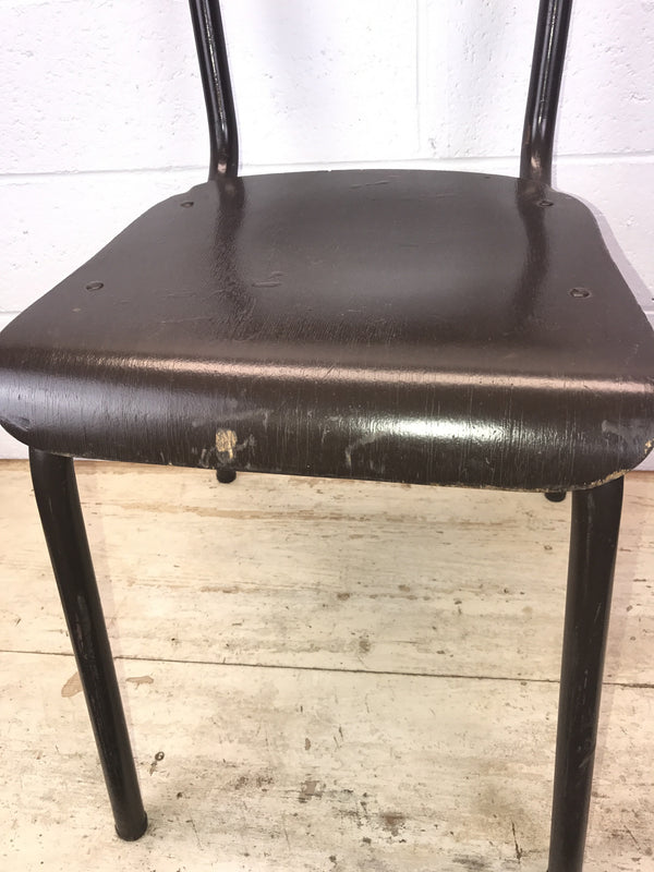 Vintage industrial Dutch school chairs  Dark brown #1402