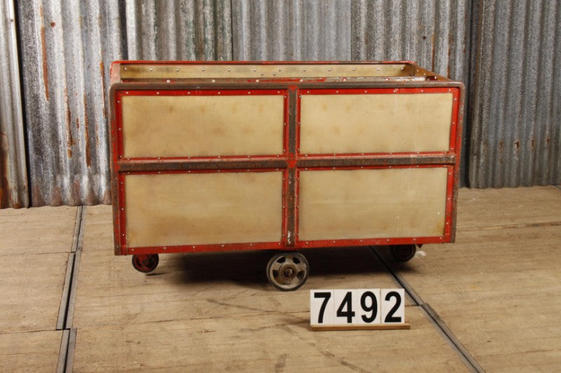Vintage industrial Czech warehouse trolley  #2719