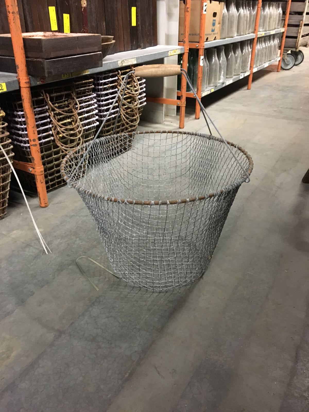 Vintage Wire Mesh Grape Picking Basket #3766 BYRON SHOP