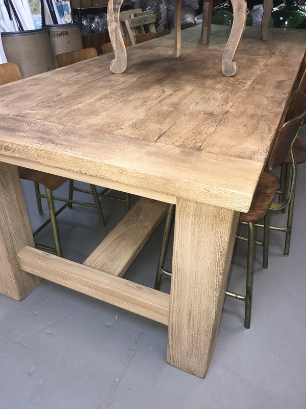 Vintage industrial French oak  kitchen table #1454