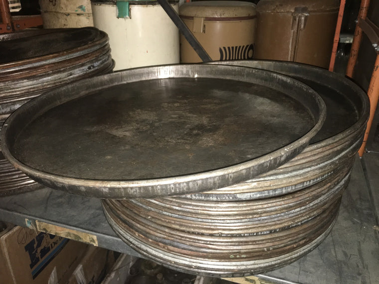 Vintage industrial European round tray #1486