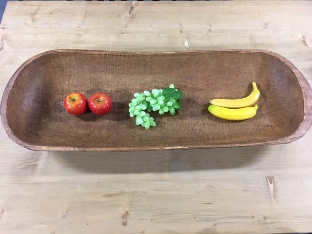 Vintage European Wooden Flat Dough Bowl  #