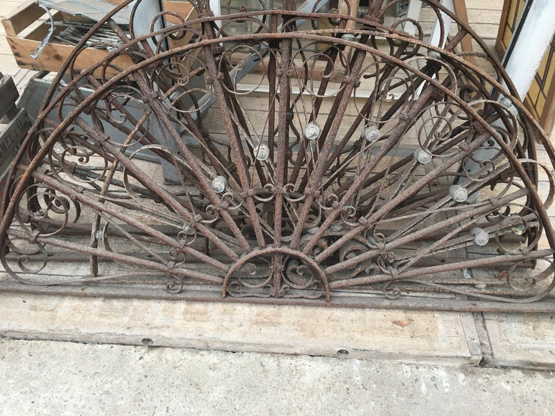 Vintage industrial Egyptian old wrought iron door arches #1525