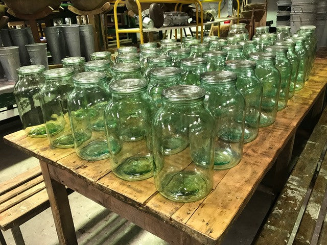 Vintage European glass jars  #1761