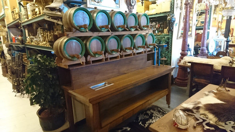 Vintage industrial French bar wine tasting station  #1645