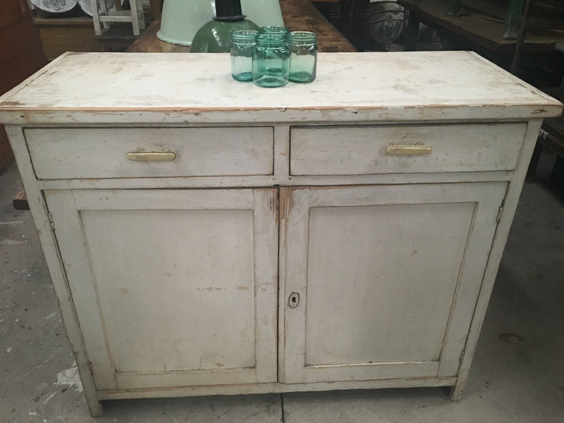 Vintage industrial European wooden kitchen cabinet #1654