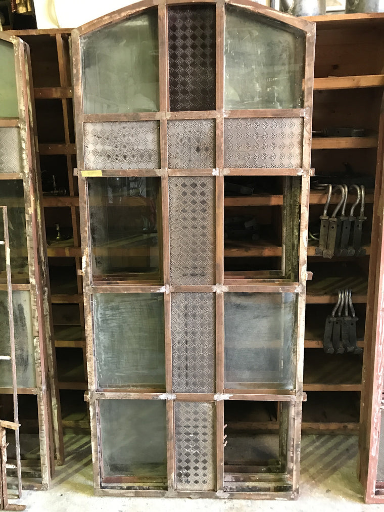 Vintage industrial European iron church windows #1673