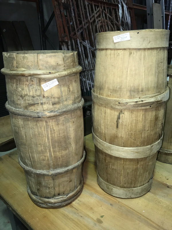 Vintage industrial European wooden buckets #1681 L