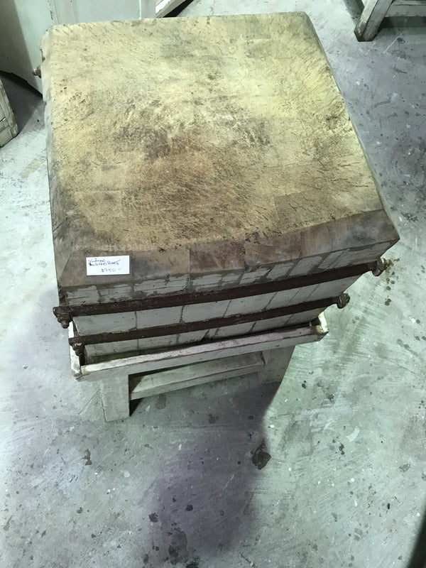 Vintage industrial European butchers block #1684