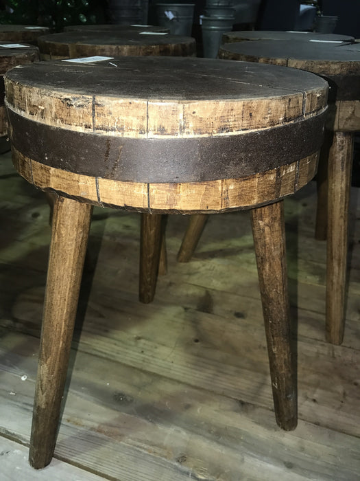 Vintage industrial European wooden stools #1688