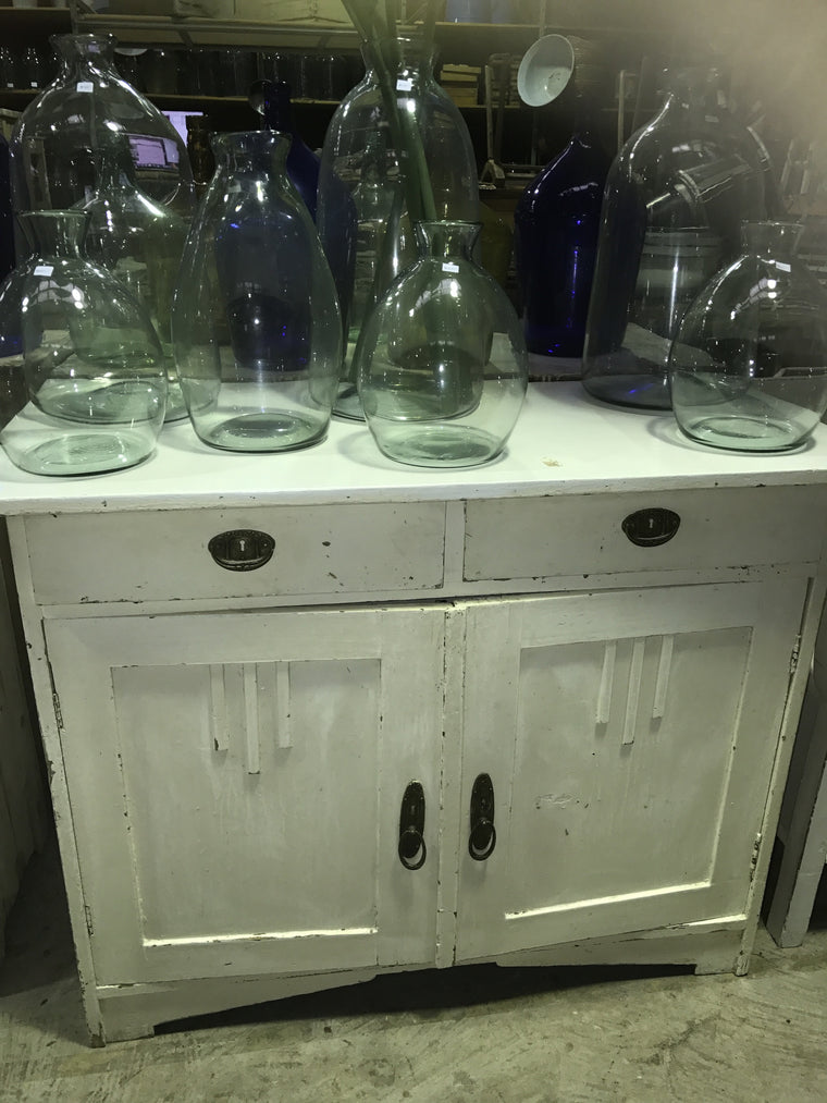 Vintage industrial European kitchen cabinet #1758