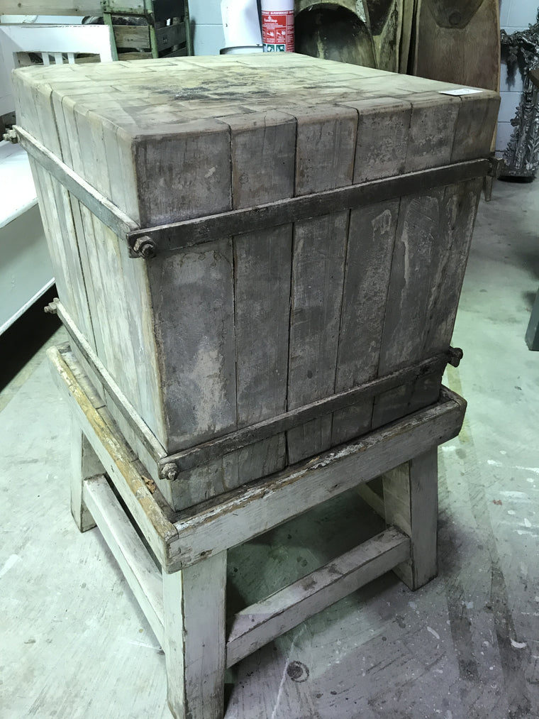 Vintage industrial European butchers block #1768