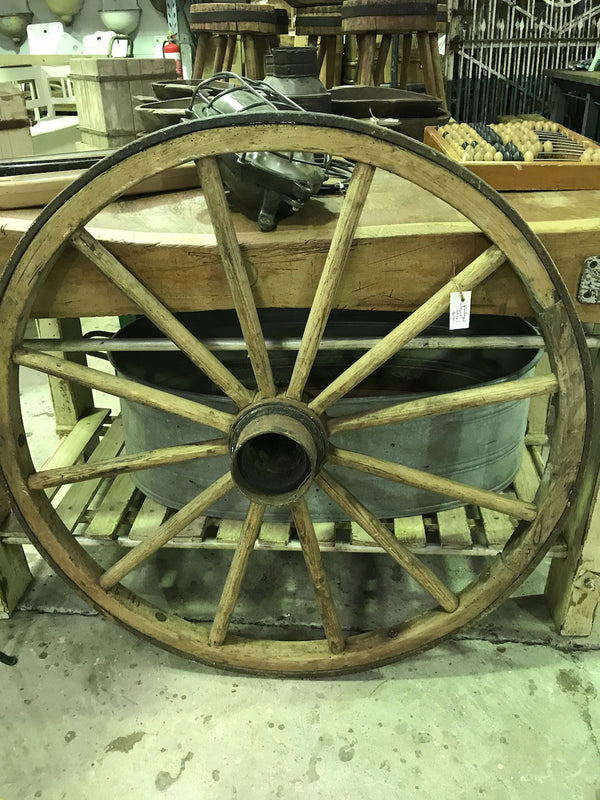 Vintage industrial European wagon wheel #1769