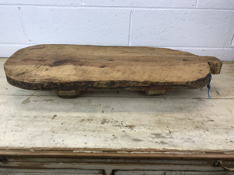 Vintage Turkish wooden breadboard cutting board  #1771 feet