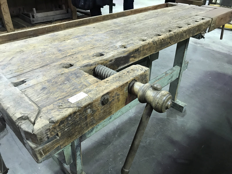 Vintage industrial European carpenters workbench 1920s #1779 B
