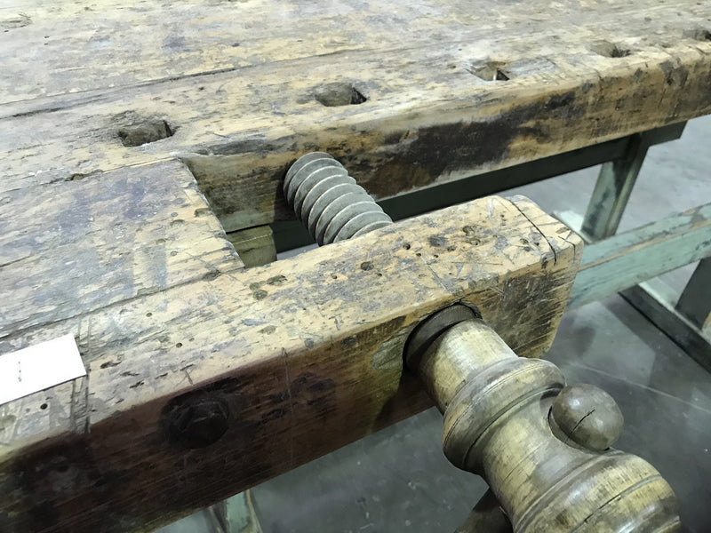 Vintage industrial European carpenters workbench 1920s #1779 B