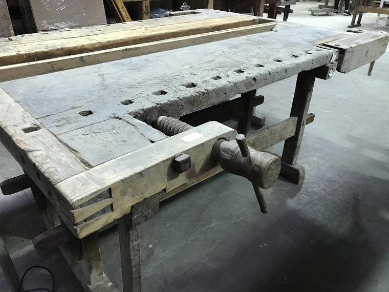 Vintage industrial European carpenters workbench 1920s #1780 C