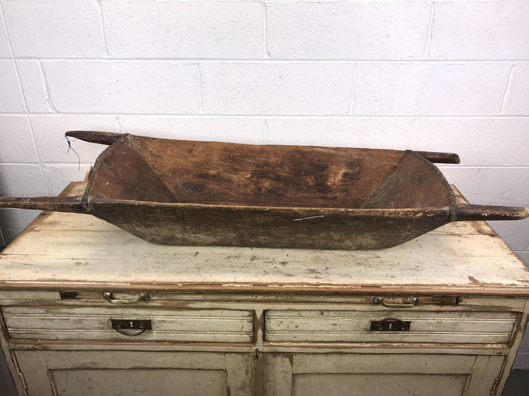 Vintage industrial Turkish wooden dough bowl #1786