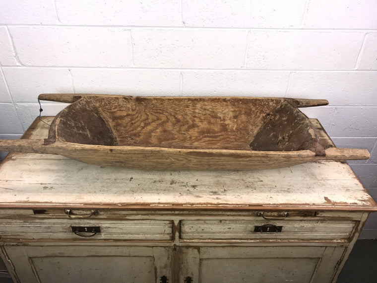 Vintage industrial Turkish wooden dough bowl #1787b