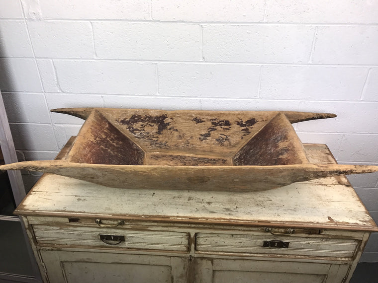 Vintage industrial Turkish wooden dough bowl #1788c