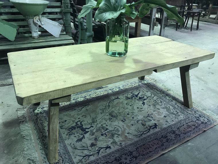 Vintage industrial Czech wooden coffee table #1791