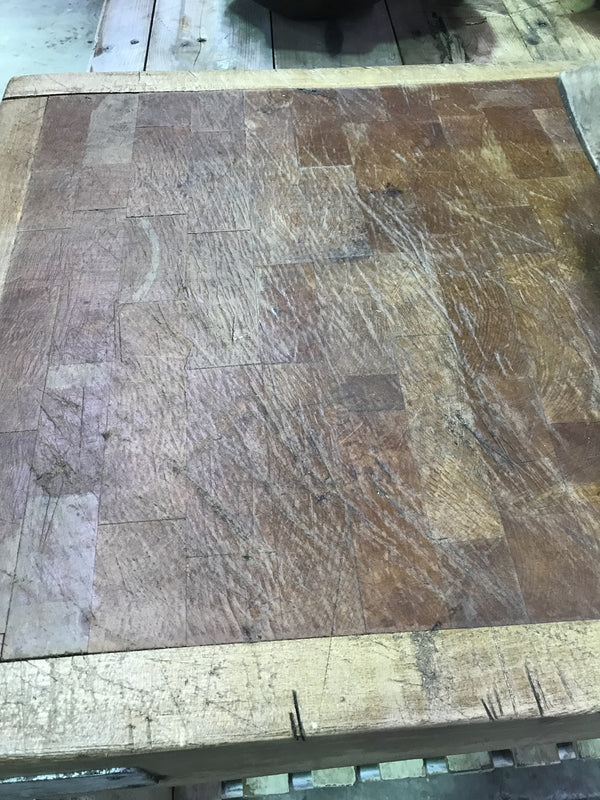 Vintage industrial European butchers block #1793 long