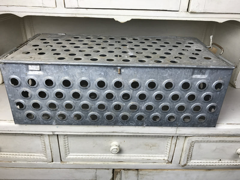 Vintage Llobster Galvanized Crate  #3478