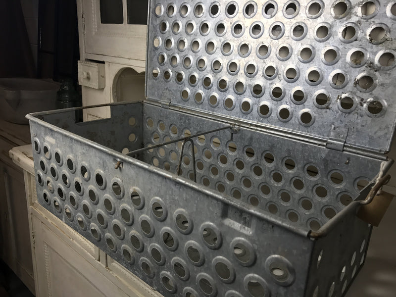 Vintage Galvanised Lobster Crate  #3478