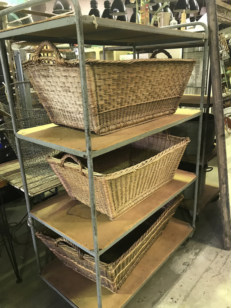 Vintage industrial French metal bakers trolley  #1821