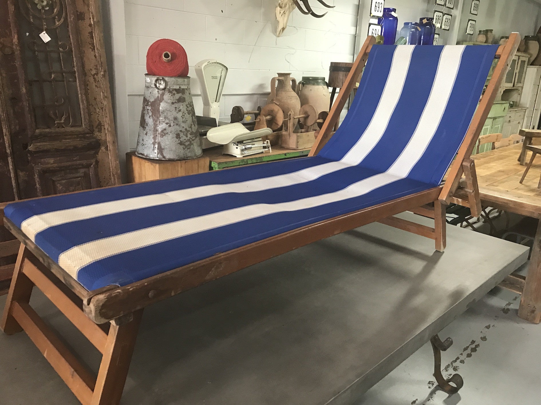 Vintage French beach chair  #1835