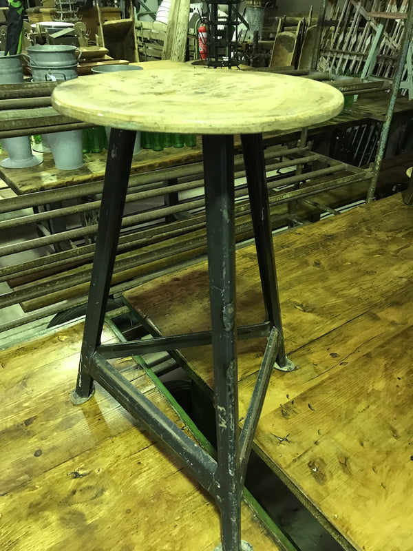 Vintage industrial German workers stool #1851