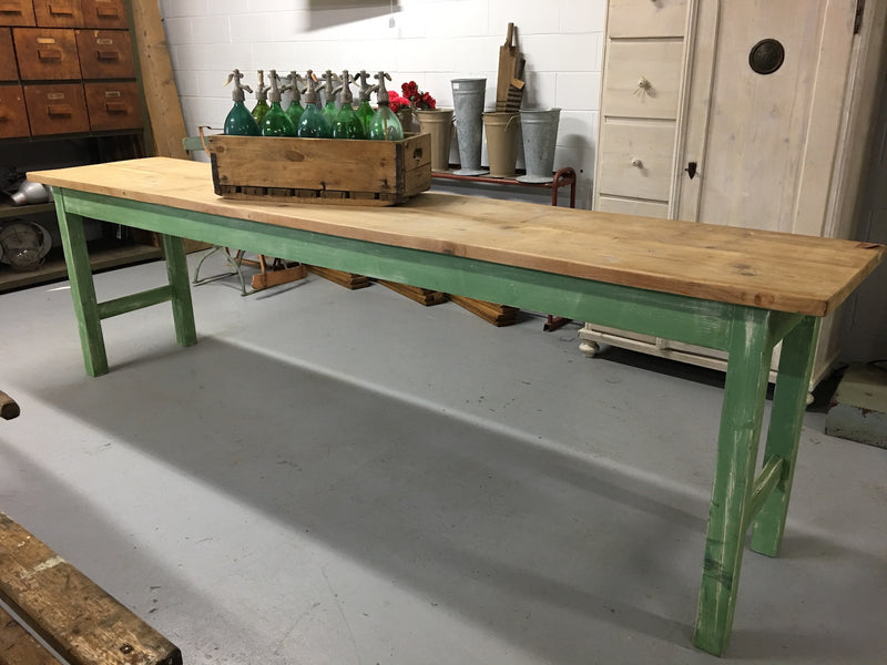 Vintage industrial European kitchen dining table #1872 in Byron