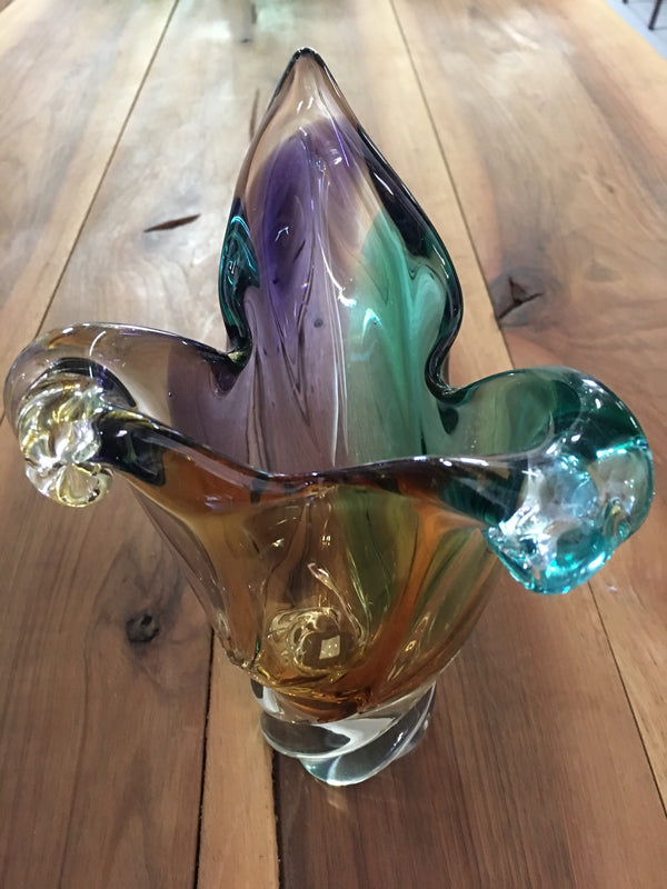 Vintage 60s Retro midcentury Glass vase #1884