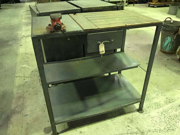 Vintage industrial European warehouse workbench 1950s #1932