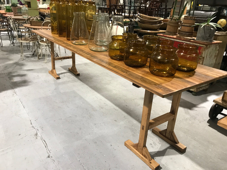 Vintage industrial European kitchen farmhouse dining table 3.0 long #1960/1